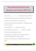 Mark Klimek Blue Book Exam Questions and Answers 100&percnt; Pass