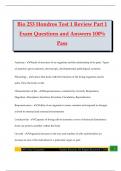 Bio 253 Hondros Test 1 Review Part 1 Exam Questions and Answers 100&percnt; Pass
