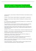 AALSO Level 1 Operator Certification Exam Questions with Accurate Answers