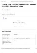 CHM142 Final Exam Review with correct solutions 2024&sol;2025 University of Miami