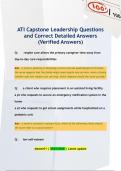 ATI Capstone Leadership Questions and Correct Detailed Answers &lpar;Verified Answers&rpar;