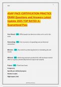ASAP PACE CERTIFICATION PRACTICE EXAM Questions and Answers Latest Update 2025 TOP RATED A&plus; Guaranteed Pass