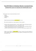 Wgu D333 Ethics in Technology Objective Assessment Exam&period; 2024&sol;2025 With Actual Correct Questions and Verified Detailed Answers