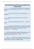 WGU D440 Nutrition OA Study Guide questions with verified answers