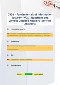 C836 - Fundamentals of Information  Security &lpar;WGU&rpar; Questions and Correct Detailed Answers &lpar;Verified  Answers&rpar;