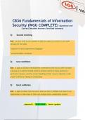 C836 Fundamentals of Information Security &lpar;WGU COMPLETE&rpar; Questions and Correct Detailed Answers &lpar;Verified Answers&rpar;