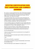 DEVOTED CERTIFICATION 25 TEST QUESTIONS AND CORRECT ANSWERS