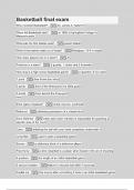 Basketball final exam - Questions with Explanations of Answers Latest