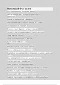 Basketball final exam - Questions with Explanations of Answers Latest