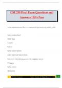 CSE 230 Final Exam Questions and Answers 100&percnt; Pass