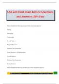 CSE 230&colon; Final Exam Review Questions and Answers 100&percnt; Pass