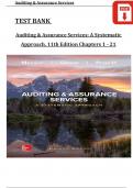 TEST BANK Auditing & Assurance Services&colon; A Systematic Approach&comma; 11th Edition Chapters 1 - 21