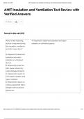 AHIT Insulation and Ventilation Test Review with Verified Answers
