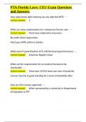 PTA Florida Laws CEU Exam Questions and Answers&period;docx