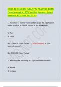 OSHA 10 GENERAL INDUSTRY PRACTICE EXAM Questions with 100- Verified Answers Latest Versions