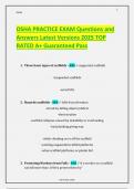 OSHA PRACTICE EXAM Questions and Answers Latest Versions 2025 TOP RATED A&plus; Guaranteed Pass&period;