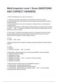 Weld Inspector Level 1 Exam QUESTIONS AND CORRECT ANSWERS