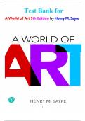 Test Bank for  A World of Art 9th Edition by Henry M&period; Sayre ISBN-9780136828211 All Chapters 1-27 Complete Guide Graded A&plus;