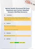 Mental Health Proctored PN Exam Questions and Correct Detailed  Answers &lpar;Verified Answers&rpar;