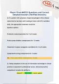 Pharm Final MN553 Questions and Correct  Detailed Answers &lpar;Verified Answers&rpar;