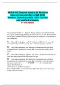 NURS 612 Shadow Health All Modules Cases Instructor Keys 2025-2026 Version&period; Questions with 100&percnt; Correct and verified answers&period; A&plus; GRADED&period;