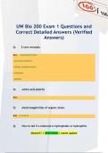 UW Bio 200 Exam 1 Questions and Correct Detailed Answers &lpar;Verified  Answers&rpar;