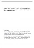 CAPM Practice Test 150 Questions