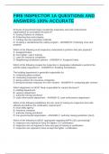 FIRE INSPECTOR 1A QUESTIONS AND ANSWERS 100&percnt; ACCURATE