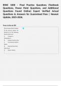 BSNC 1000 - Final Practice Questions &lpar;Textbook Questions&comma; Power Point Questions&comma; and Additional Questions Found Online&rpar; Expert Verified Actual Questions & Answers for Guaranteed Pass &vert; Newest Update&comma; 2025-2026&period;