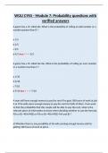 WGU C955 - Module 7&colon; Probability questions with verified answers