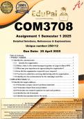COM3708 Assignment 1 &lpar;COMPLETE ANSWERS&rpar; Semester 2 2025 &lpar;258697&rpar; - DUE 8 September 2025
