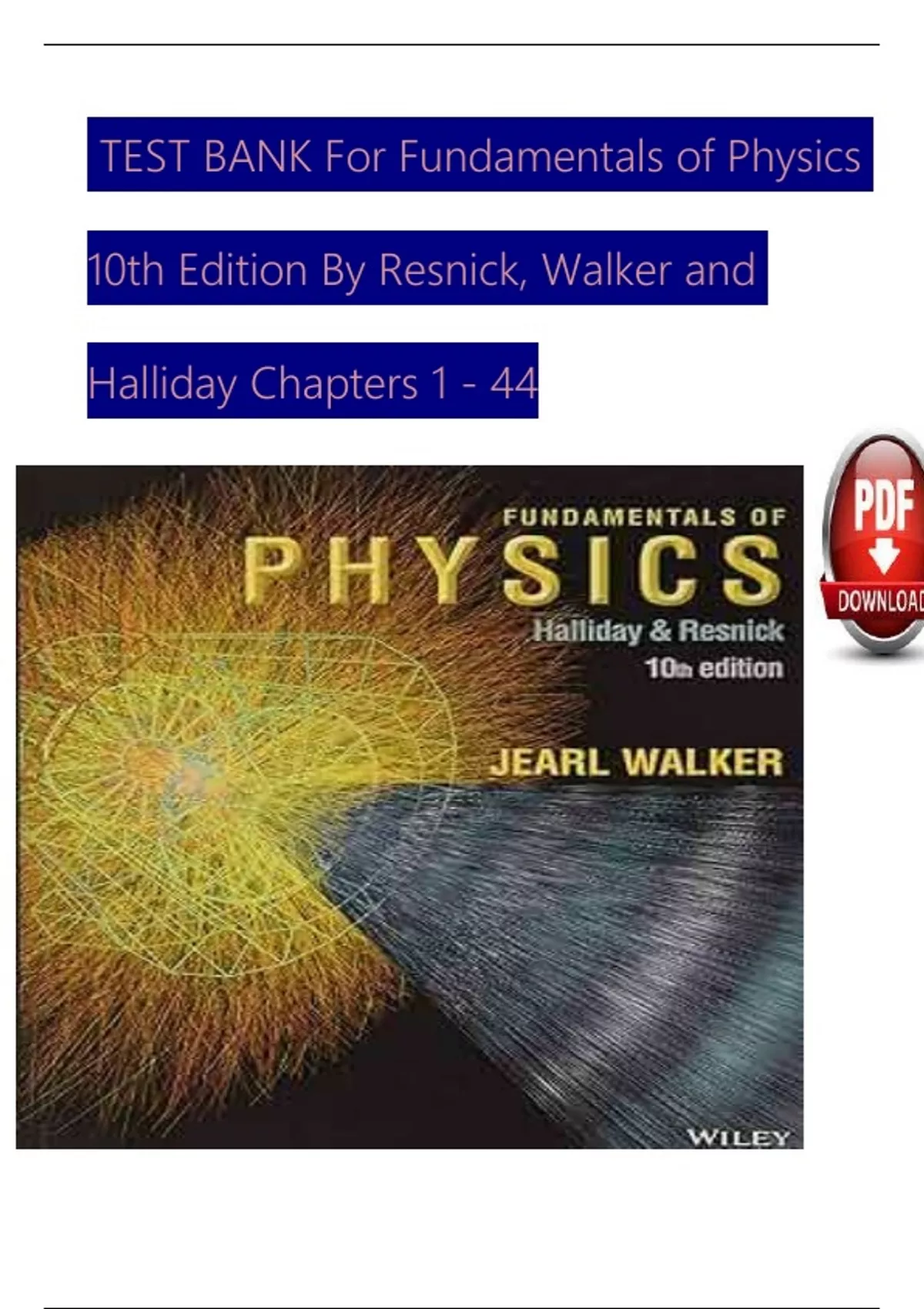 Complete Solution Manual Fundamentals of Physics Extended 10th Edition ...