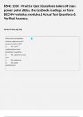 BSNC 1020 - Practice Quiz &lpar;Questions taken off class power point slides&comma; the textbook readings&comma; or from BCCNM websites modules&period;&rpar; Actual Test Questions & Verified Answers&period; 