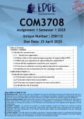 COM3708 Assignment 1 &lpar;ANSWERS&rpar; Semester 2 2026 - DISTINCTION GUARANTEED