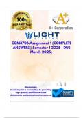 COM3706 Assignment 1 &lpar;COMPLETE ANSWERS&rpar; Semester 1 2025 - DUE March 2025&semi; 100&percnt; TRUSTED Complete&comma; trusted solutions and explanations&period;