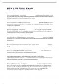 BBK LAB FINAL EXAM Questions With All Complete And Verified Solutions Graded A&plus;&period;