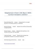 Stephenson Chem 100 Test 3 With Correct Answers &lpar;2025&rpar;&excl;&excl;
