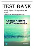 Test Bank for College Algebra and Trigonometry&comma; 4th edition by J S Ratti&comma; All Chapters Covered