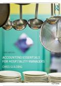 Accounting Essentials For Hospitality Managers 3rd Edition By Chris Building TEST BANK &lpar; Graded A&plus; With Complete Solution&rpar;