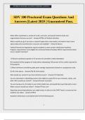 SDV 100 Proctored Exam Questions And Answers &vert;Latest 2025 &vert; Guaranteed Pass