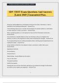 SDV TEST Exam Questions And Answers &vert;Latest 2025 &vert; Guaranteed Pass&period;