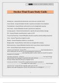 Stocker Final Exam Study Guide