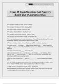 Texas JP Exam Questions And Answers &vert;Latest 2025 &vert; Guaranteed Pass&period;