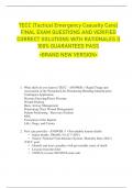 TECC &lpar;Tactical Emergency Casualty Care&rpar;  FINAL EXAM QUESTIONS AND VERIFIED  CORRECT SOLUTIONS WITH RATIONALES &vert;&vert;  100&percnt; GUARANTEED PASS  <BRAND NEW VERSION> 
