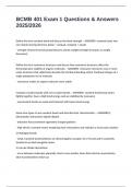 BCMB 401 Exam 1 Questions & Answers 2025&sol;2026