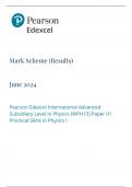 EDEXCEL A LEVEL PHYSICS QUESTION PAPER 1 2024 MARK SCHEME