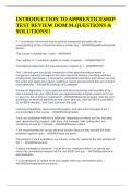 INTRODUCTION TO APPRENTICESHIP TEST REVIEW DOM M&period;QUESTIONS & SOLUTIONS&excl;&excl;