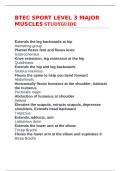 BTEC SPORT LEVEL 3 MAJOR MUSCLES STUDYGUIDE