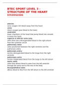 BTEC SPORT LEVEL 3 - STRUCTURE OF THE HEART STUDYGUIDE
