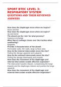 SPORT BTEC LEVEL 3&colon; RESPIRATORY SYSTEM QUESTIONS AND THEIR REVIEWED ANSWERS